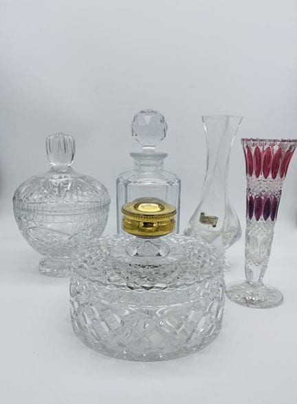 Set decorativo in cristallo composto da due bombon