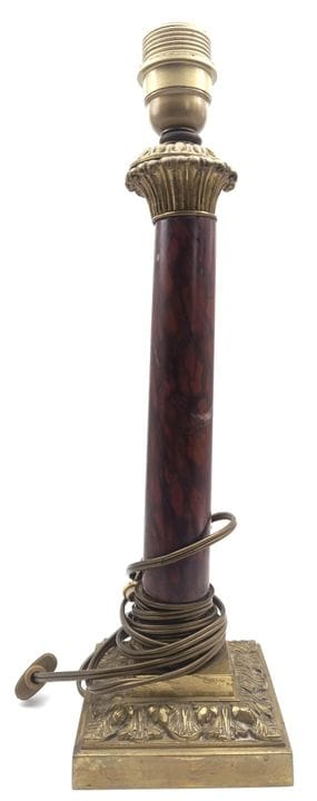Bronzo e ottone - base per lampada a colonna - ann