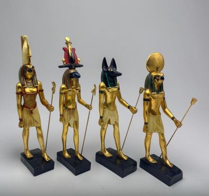 Egitto - Set di 4 statuine di alta qualità raffigu