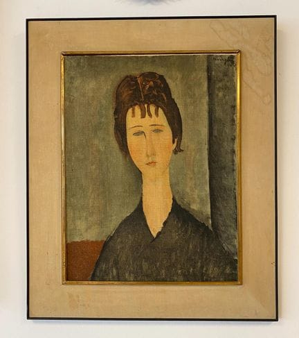 Stampa litografica su tela Modigliani - Ritratto d
