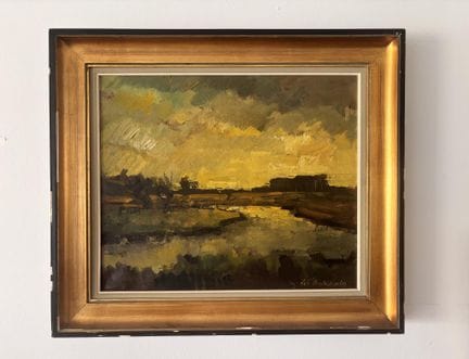 Léa VANDERSTRAETEN (1929) - "Vista sul fiume" - Ol