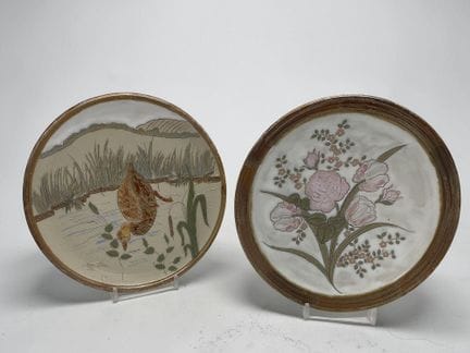 Lardinois - Coppia di piatti decorativi in gres, u
