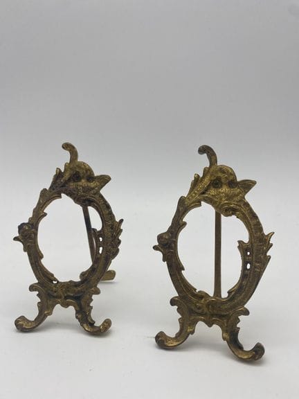 Set di due cornici per foto in bronzo in stile roc