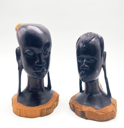 Set di 2 sculture in ebano “Coppia Masai” - Altezz