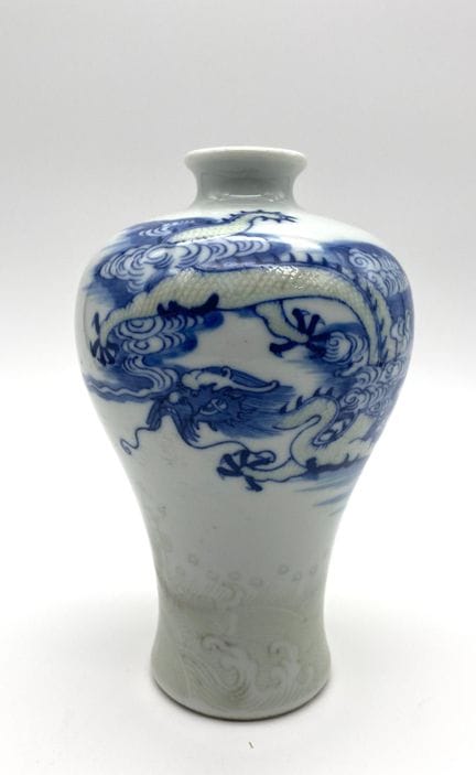 Chine - Vase Meiping en porcelaine "Blanche et ble