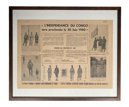 Congo belga - manifesto ufficiale incorniciato ded