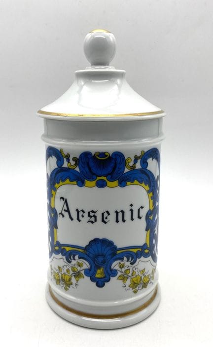 Pot d'apothicaire vintage en porcelaine, inscripti