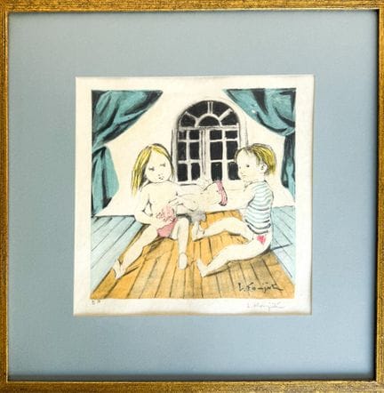 Tsuguharu Foujita (1886-1968) 
Deux enfants jouant