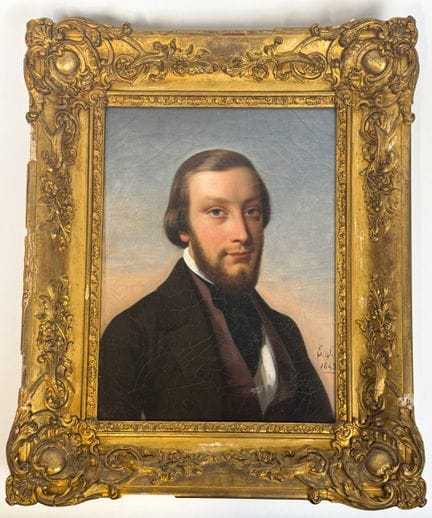 Emile LOUBON (1809-1863) 
Portrait d'un élégant 
H