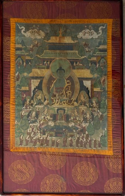 TIBET - XXe siècle
Thangka (détrempe sur toile) Ak