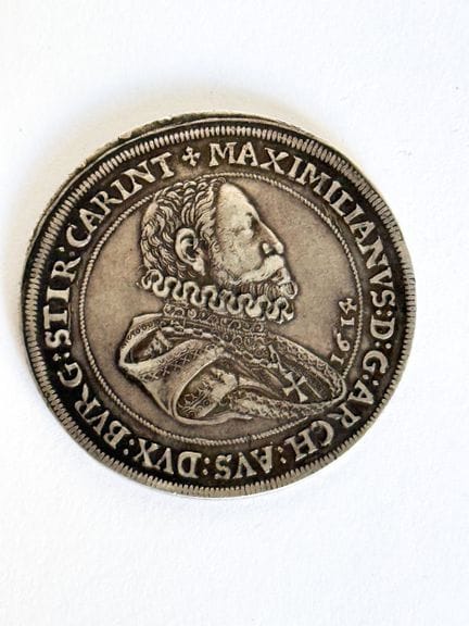 ALSACE - Maximilien 
Thaler d'argent 1614 ENSISHEI
