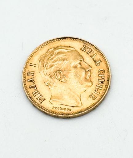 Piece en or 20 dinars - Milan I
1882
Poids : 6,45 