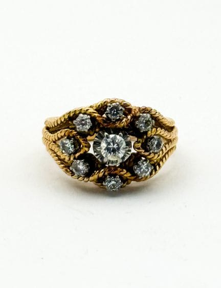 Bague cordée en or 18K (750 millièmes), ornée de d