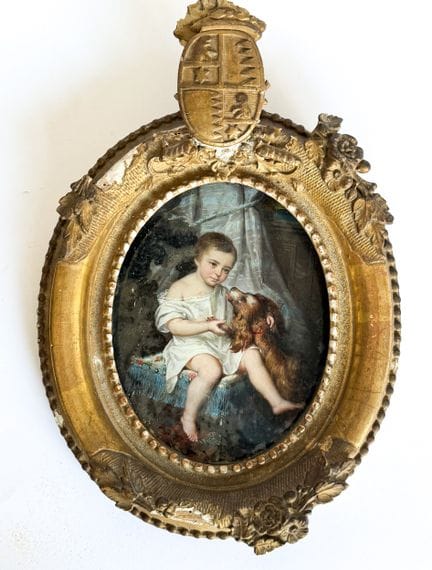 A. LALLEMENT (XIXe siècle) 
Enfant et chien 
Huile