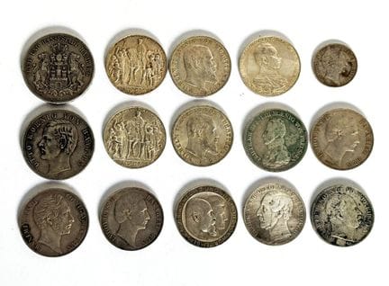 Allemagne - Empire 
Lot de 15 monnaies d'argent de
