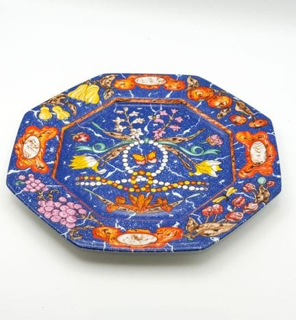 HERMES Paris 
Assiette octogonale en porcelaine de