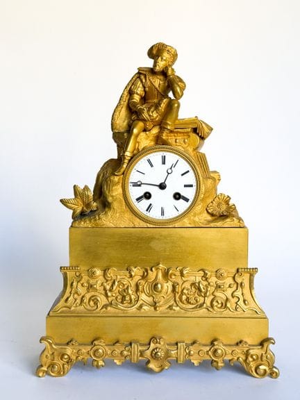 Pendule en bronze doré à l'effigie de François Ier