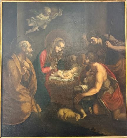 Ecole du XVIIe siècle 
L'adoration des bergers 
Hu