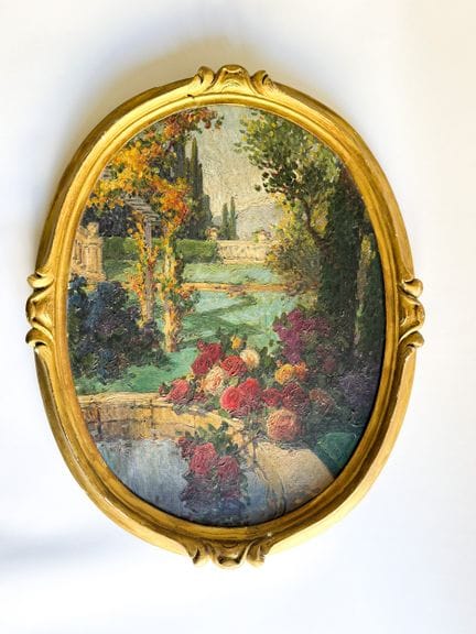 Ecole du XXe siècle 
Jardin en fleurs 
Huile sur t
