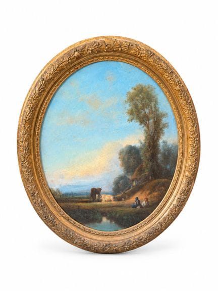 Ecole du XIXe siècle
Bergers et troupeau de vaches