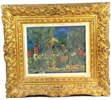 Jean CARZOU (1907-2000) Le jardin. 
Huile sur toil