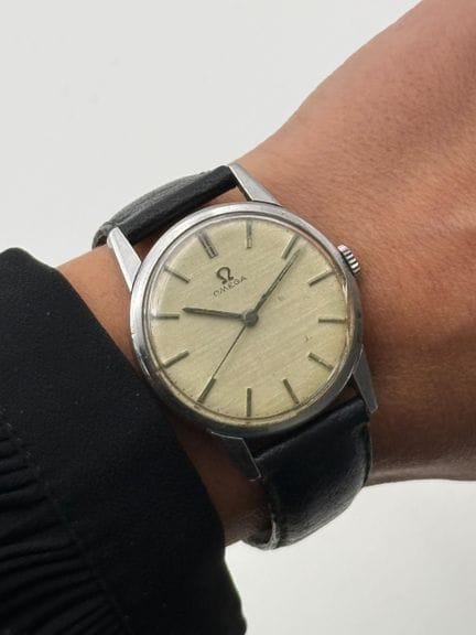 OMEGA
Montre bracelet de forme ronde 
Vers 1967
Ré