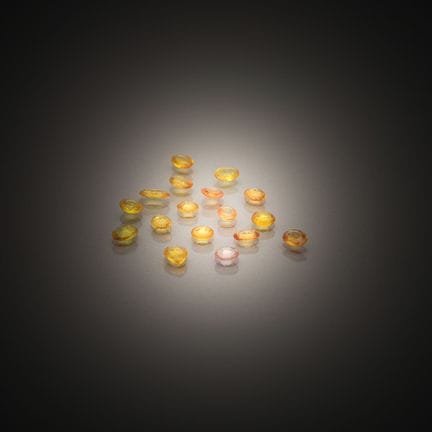 Set of seventeen yellow sapphires of various shape