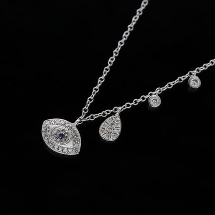 Meirat Collier 0,22 ct. Sapphire, Diamonds 750 Whi