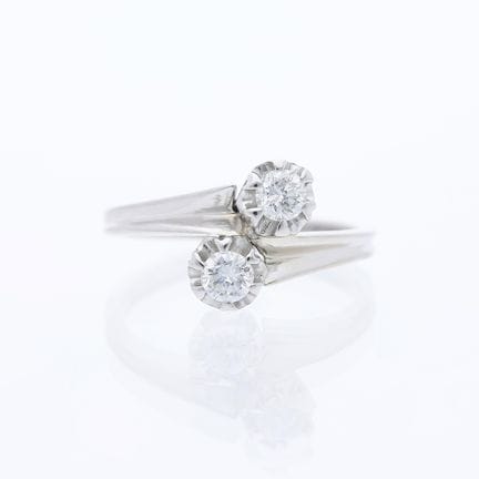 Anello con diamanti da 0,30 ct. in oro bianco 585 