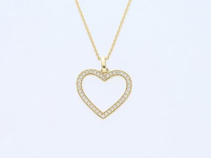 Collana con ciondolo, diamanti 0,19 ct. Oro giallo