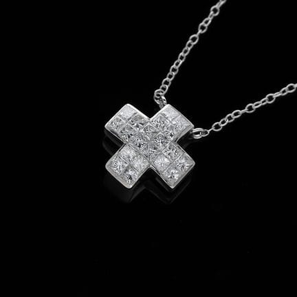 Necklace with pendant 0,60 ct. Diamonds 750 White 