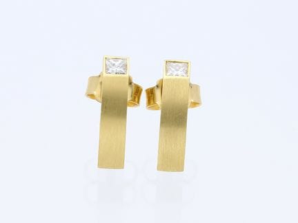 Orecchini GV 0,20 ct. Diamanti 750 Oro giallo 18 c