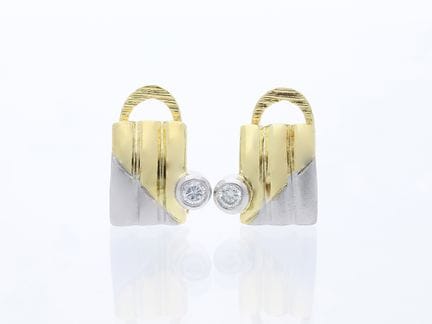 Orecchini con diamanti da 0,20 ct. in oro giallo 5