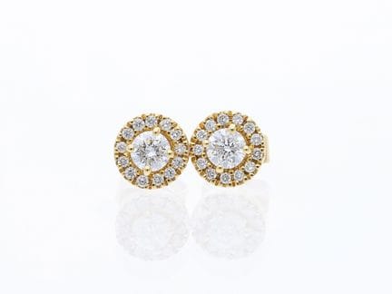 Orecchini con diamanti da 0,39 ct. Oro giallo 750 
