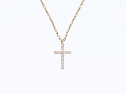 Collana con ciondolo in diamanti, oro rosa 750, 18