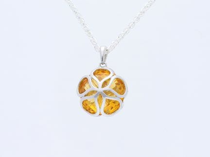 Collana con ciondolo 8,16 ct. Citrino 585 Oro 14 c