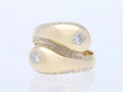 Anello con diamanti da 1,25 ct. Oro giallo 585 da 