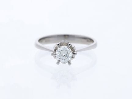 Anello con diamante da 0,44 ct. in oro bianco 750 