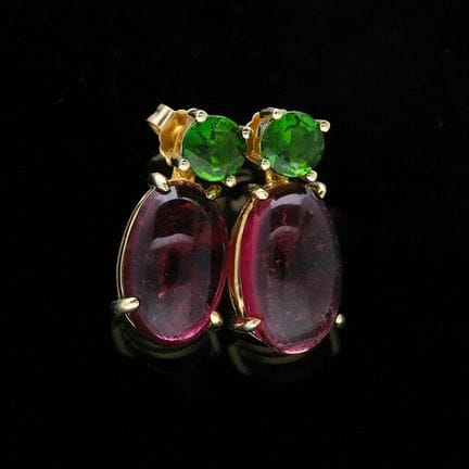 Earrings 14,46 ct. Tourmalines 585 Rose gold 14 kt