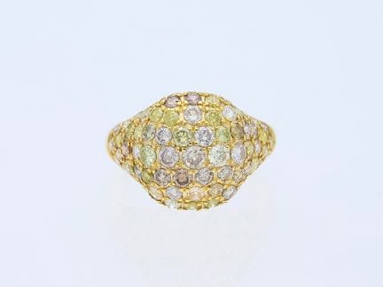 Anello con diamanti da 2,55 ct. Oro giallo 585 da 