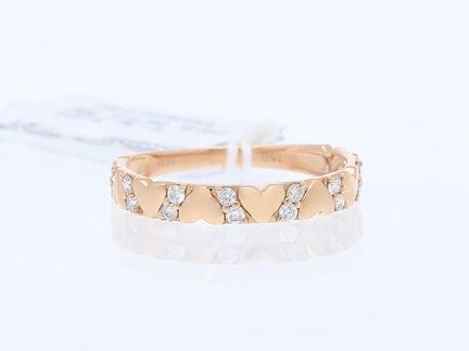 Anello con diamanti da 0,22 ct. in oro rosa 750 da