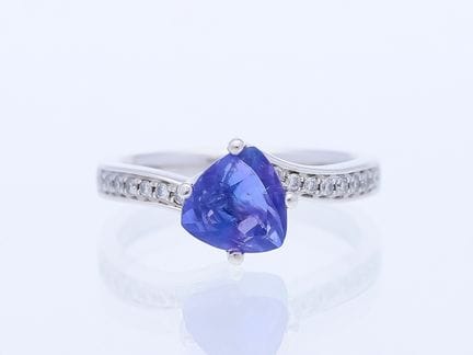 Anello 1,82 ct. Tanzanite, Diamanti 950 Platino Nu