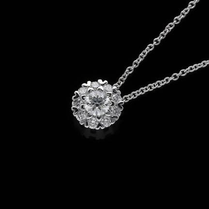 Necklace with pendant 0,40 ct. Diamonds 585 White 