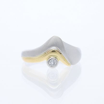 Anello con diamante in oro giallo 750 da 18 carati