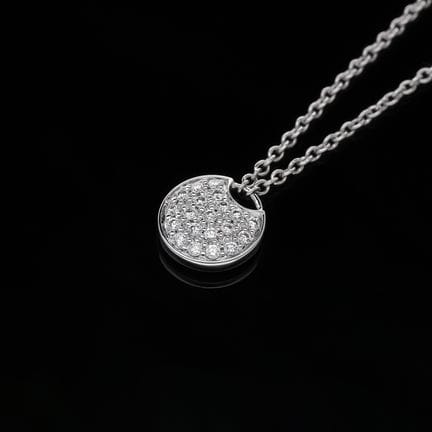 Necklace with pendant 0,14 ct. Diamonds 750 White 