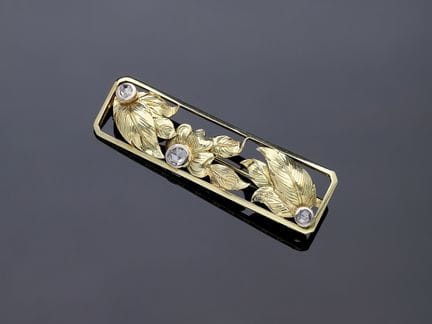 Brooch 0,35 ct. Diamonds 585 Yellow gold 14 kt.
Pr