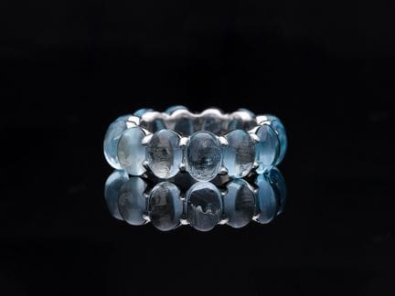 Ring 7,42 ct. Aquamarines 585 White gold 14 kt. GI
