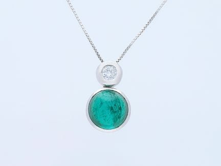 Collana Tormalina, Diamante Oro bianco 14 ct, Arge