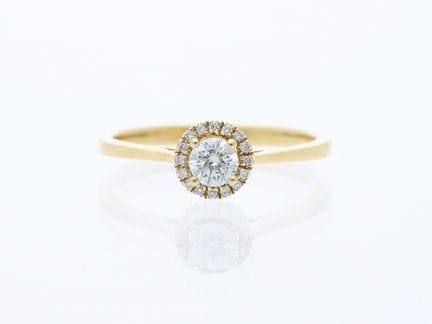 Anello 0,30 ct. Diamanti, oro giallo 585, 14 kt. N