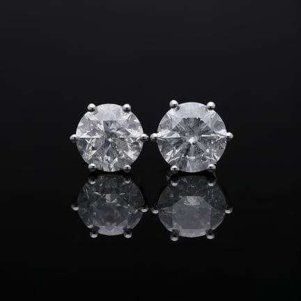 Earrings 4,03 ct. Diamonds 750 White gold 18 kt. I